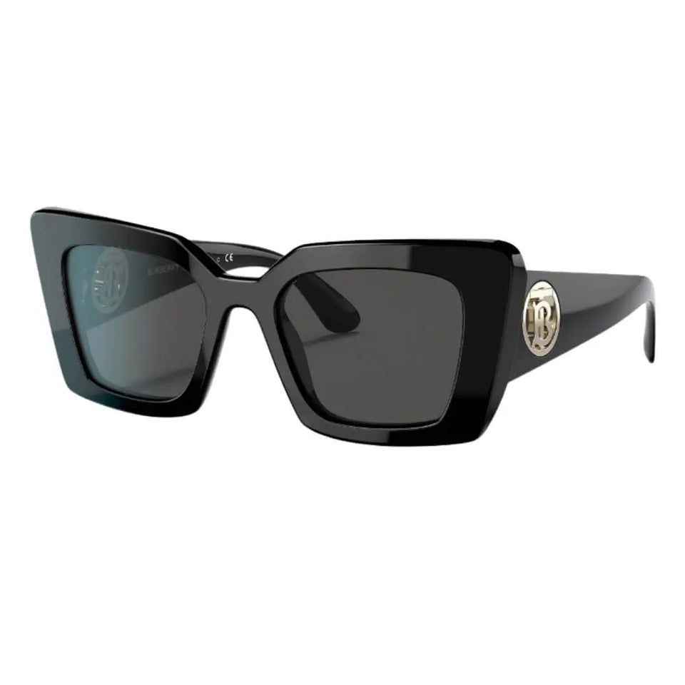 Burberry Daisy BE4344 300187 Women’s Sunglasses - Black Square Frame, Dark Grey Lenses Burberry