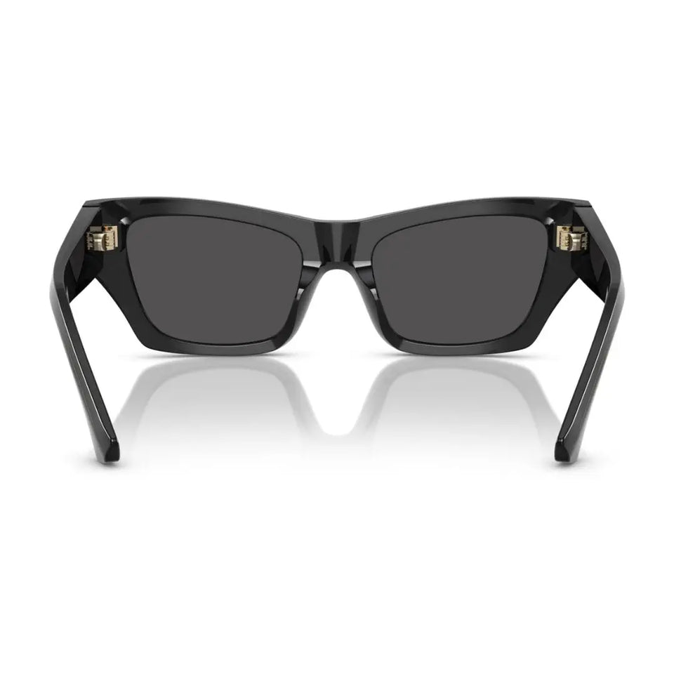 Burberry BE4441U 411287 Sunglasses – Solid Dark Grey Lenses, Elegant Wide Temples, Italian Craftsmanship