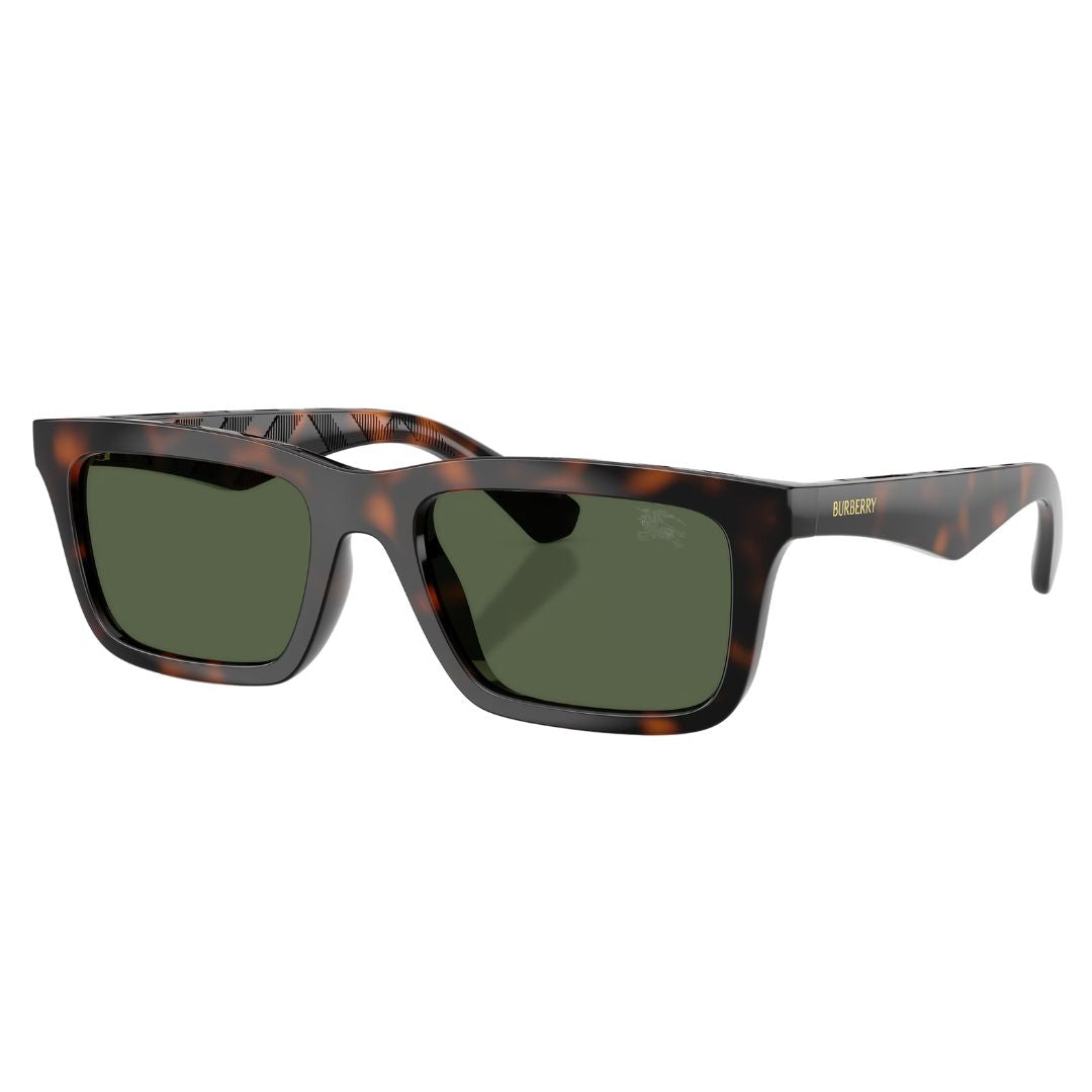 Burberry BE4475U 30029A sunglasses in dark tortoise with green polarized lenses and gold raised logo - Gadgets Online NZ