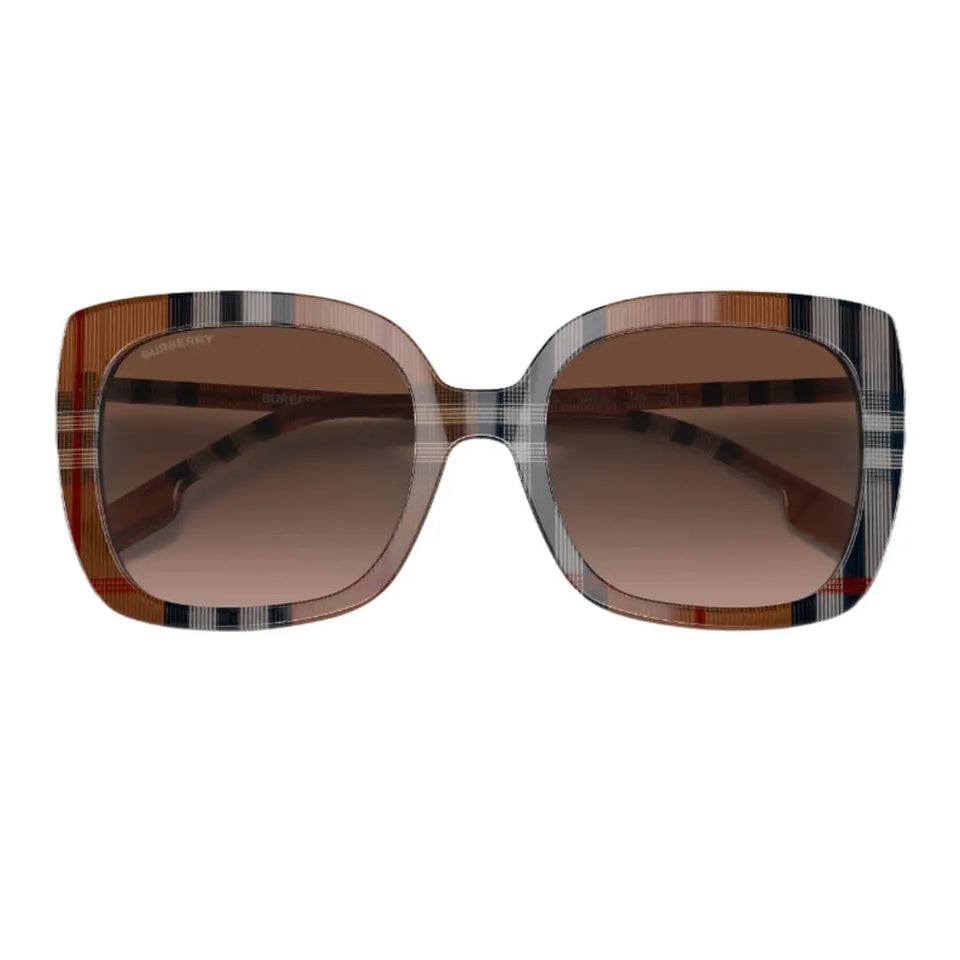 Burberry Caroll BE4323 400513 Women’s Sunglasses - Brown Check Square Frame, Gradient Brown Lenses Burberry