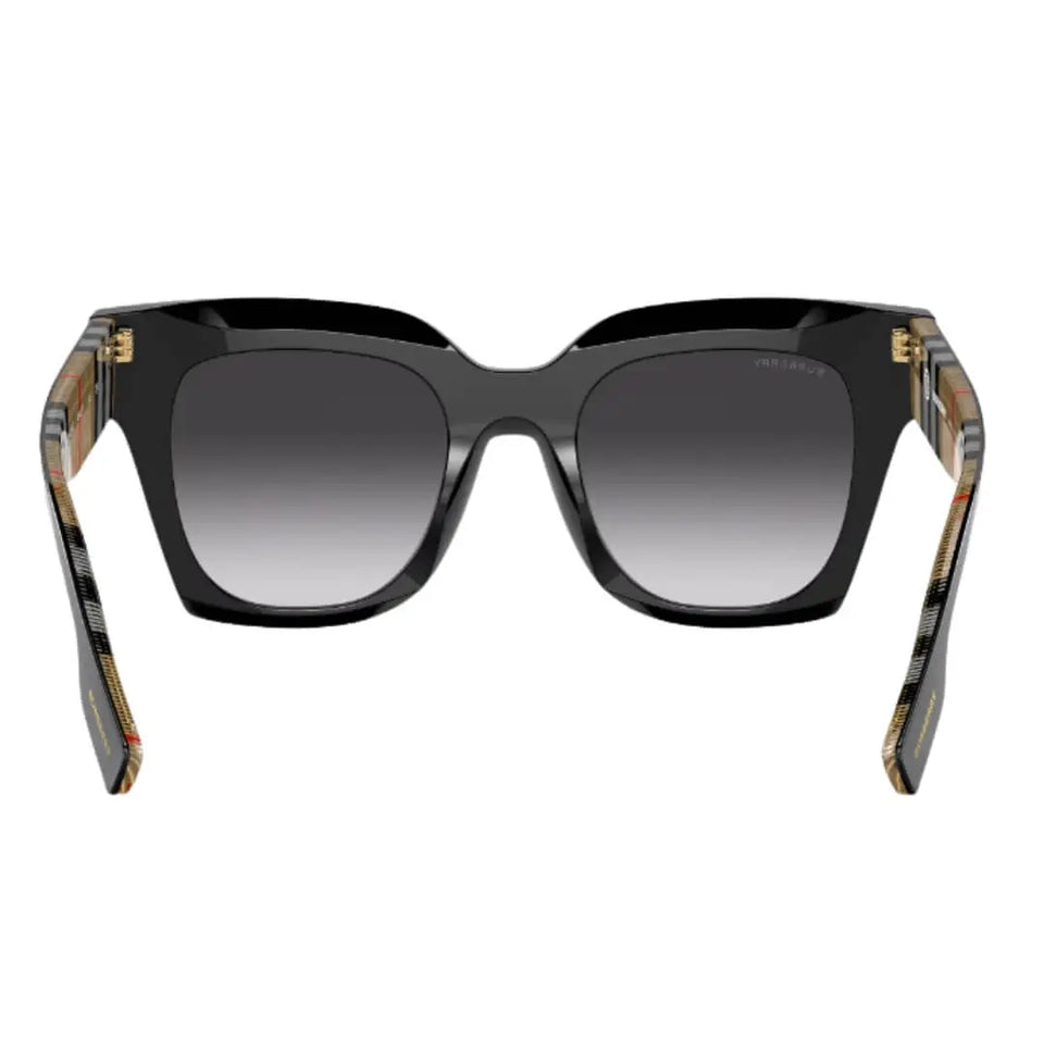 Burberry Kitty BE4364 39428G Women’s Sunglasses - Black Square Frame, Grey Gradient Lenses Burberry