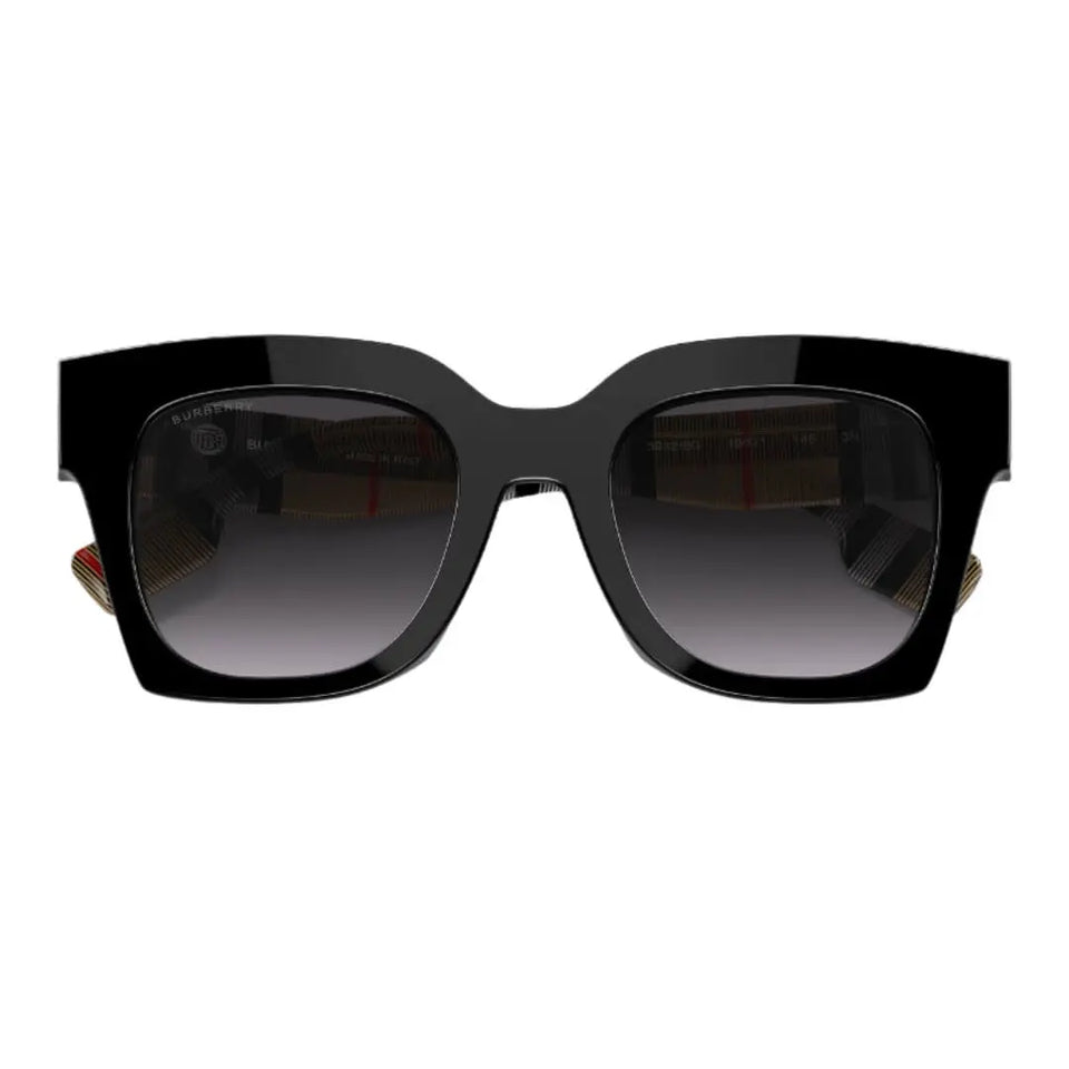 Burberry Kitty BE4364 39428G Women’s Sunglasses - Black Square Frame, Grey Gradient Lenses Burberry