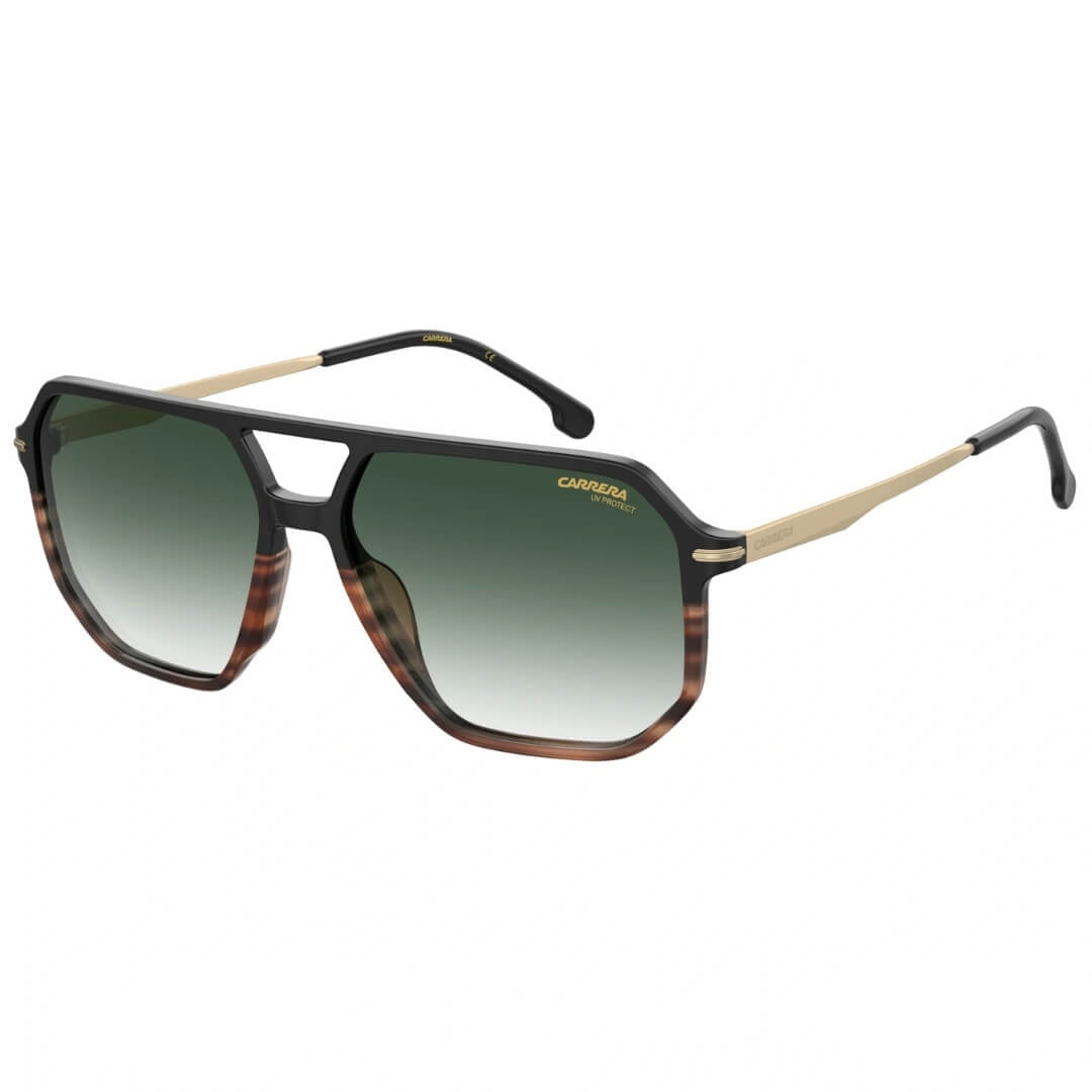 Carrera 324/S WR7/599K Unisex Aviator Sunglasses - Black Havana Frame, Polarized Grey Lenses Side VIew | Gadgets Online NZ LTD