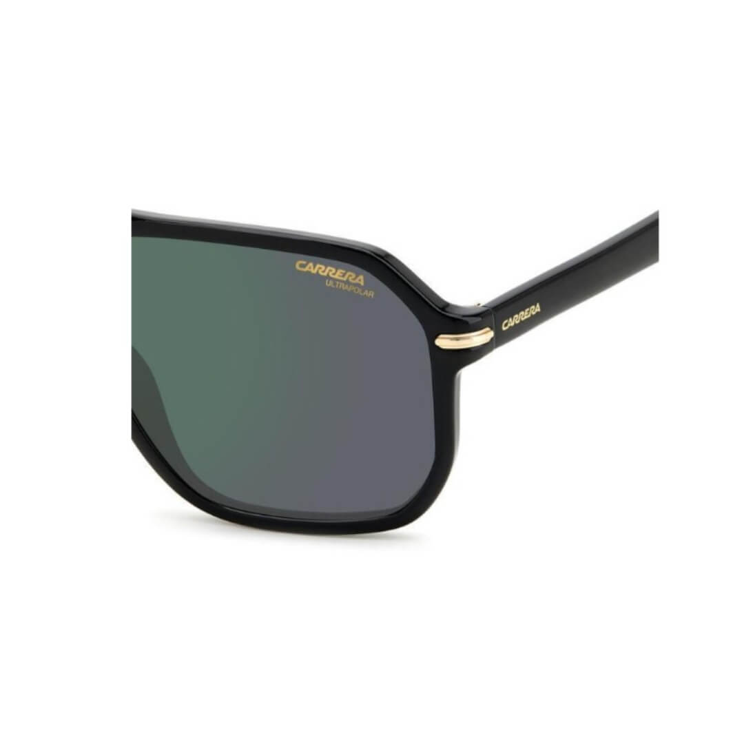 Carrera 302/S 2M2 59Q3 Men's Navigator Sunglasses - Black Gold Frame Closeup View