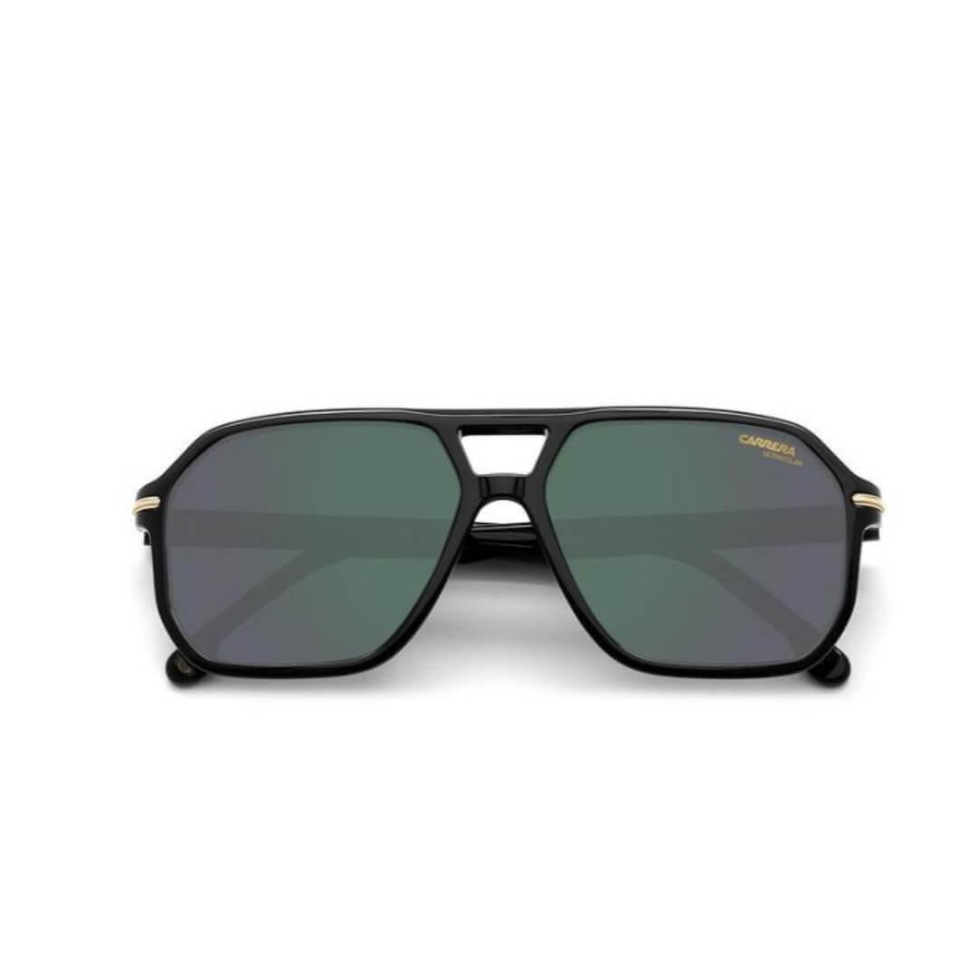 Carrera 302/S 2M2 59Q3 Men's Navigator Sunglasses - Black Gold Frame Folded View