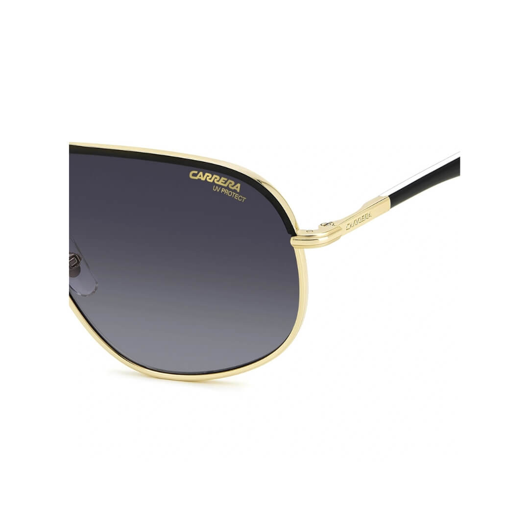 Carrera 318/S I46 609O Men's Pilot Sunglasses - Matt Black and Gold Frame Front View Closeup