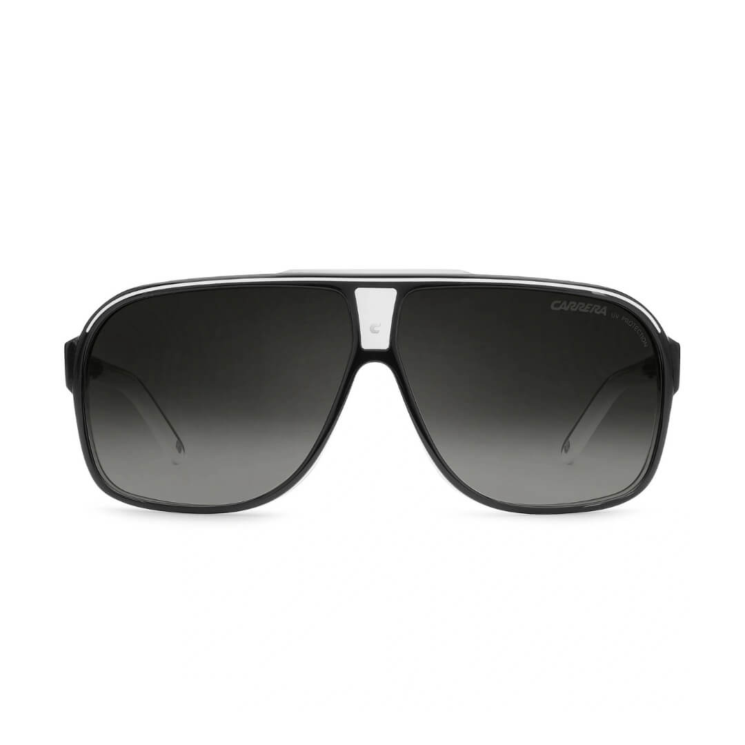 Carrera Grand Prix 2 T4M 649O Men's Navigator Sunglasses - Black Crystal and White Frame Full Face View