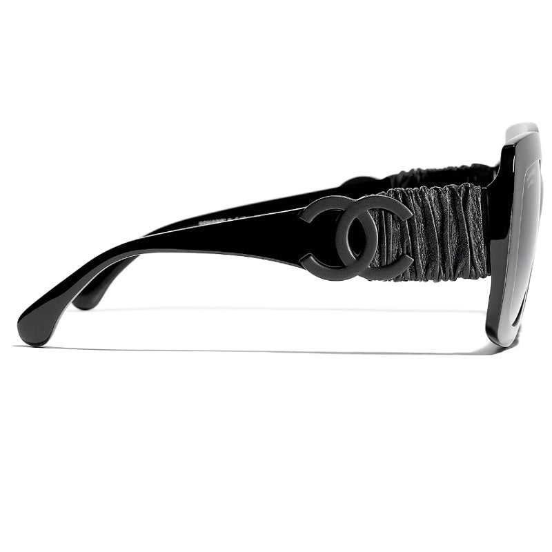 Chanel CH5474Q Square Sunglasses - Black Acetate & Calfskin