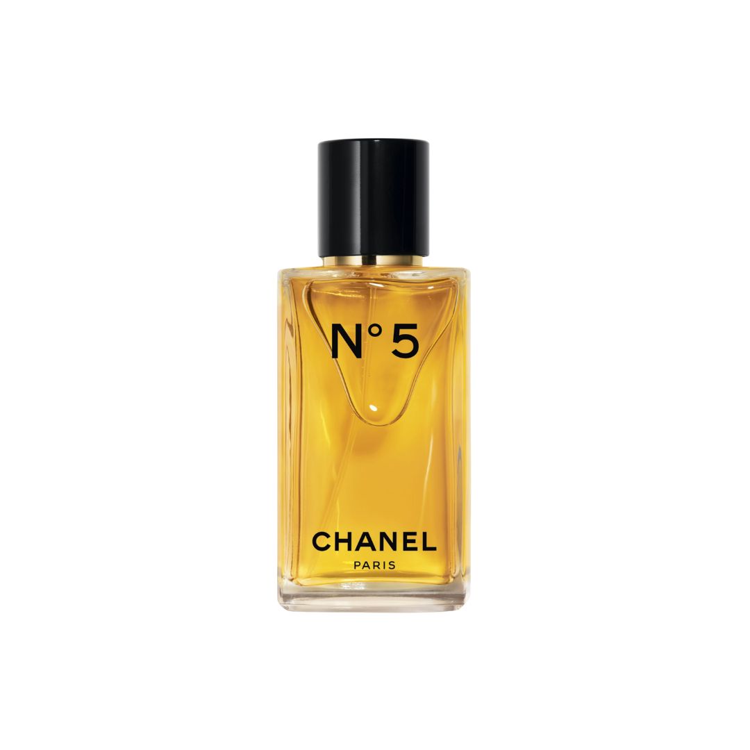 Classic glass bottle of Chanel No. 5 Eau de Toilette, 75ml, a timeless and elegant floral-aldehydic fragrance for women.