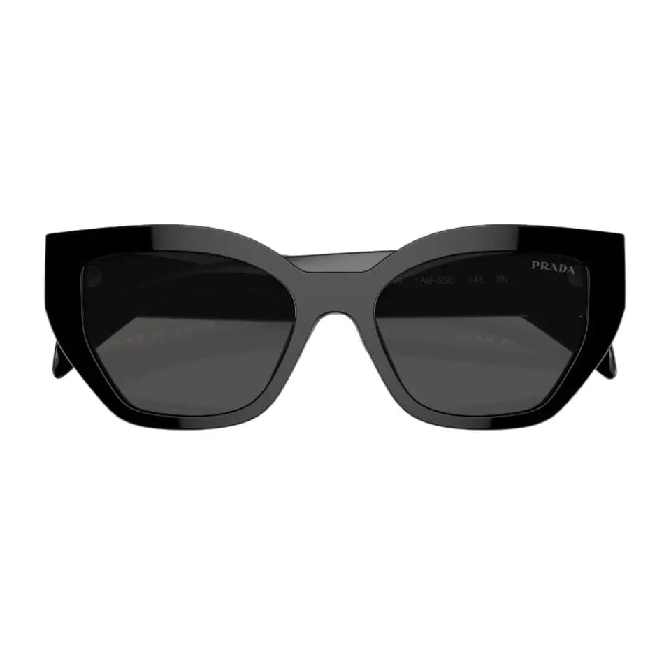 Close Up of Prada PR A09S 1AB5S0 Sunglasses - Black Frame Detail

