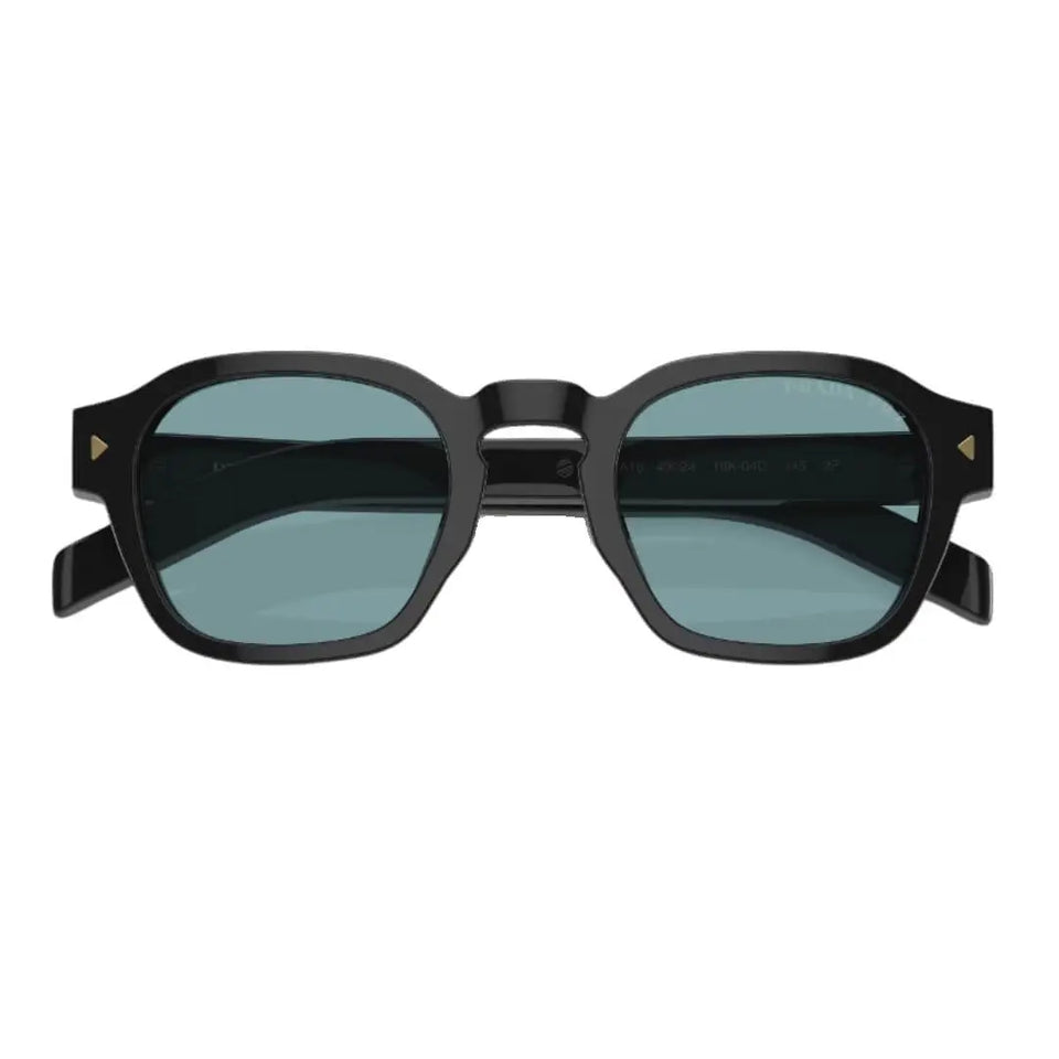 Close Up of Prada PR A16S 16K04D Sunglasses - Black Frame Detail
