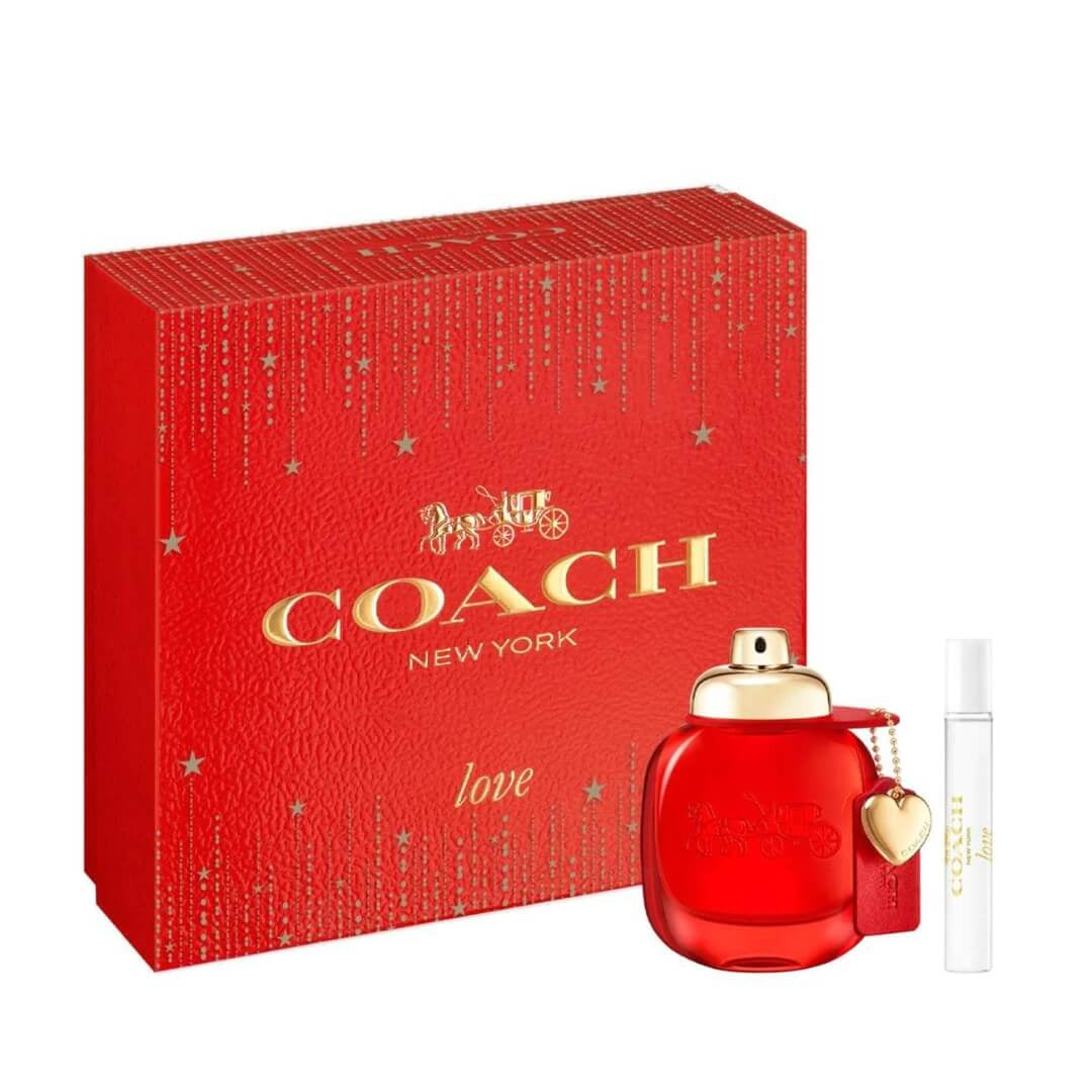 Discover the essence of love with Coach Love EDP 50ml 2 Piece Gift Set at Gadgets Online NZ LTD, a celebration of romance with wild strawberry, red rose, and cedarwood, in a passionate red bottle.
