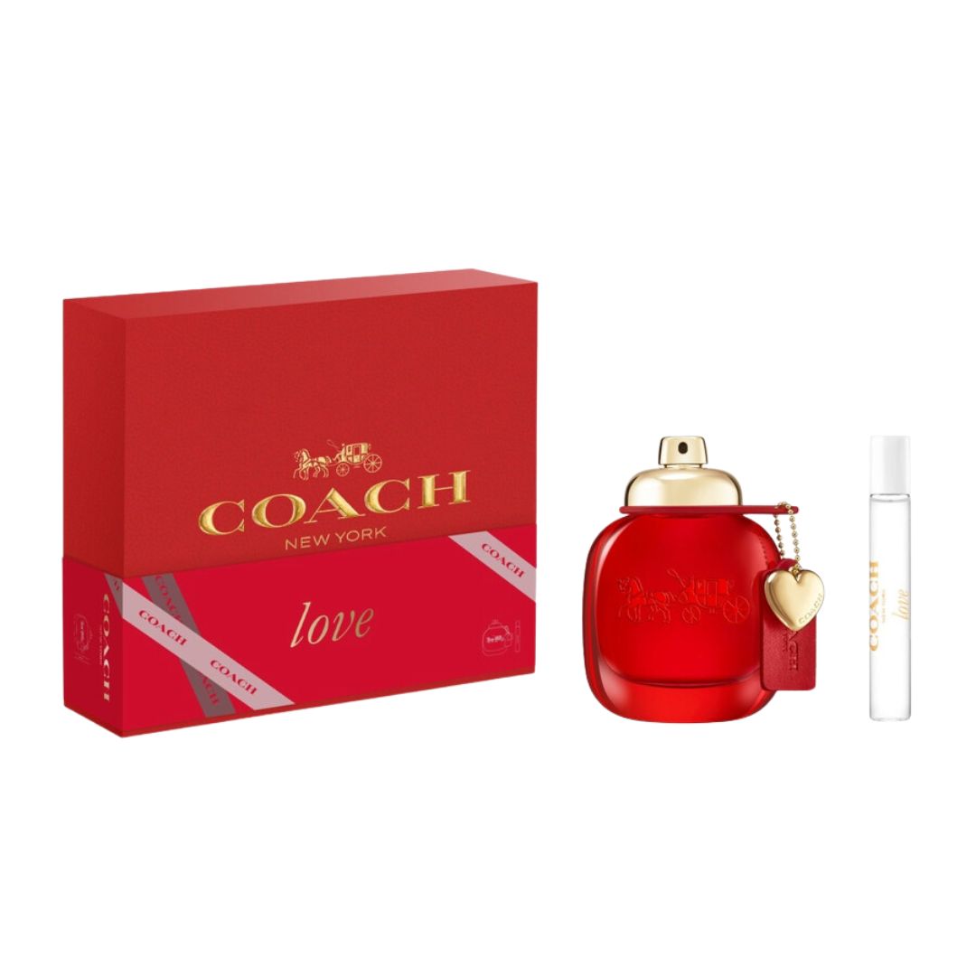 Discover the essence of love with Coach Love EDP 50ml 2 Piece Gift Set at Gadgets Online NZ LTD, a celebration of romance with wild strawberry, red rose, and cedarwood, in a passionate red bottle.