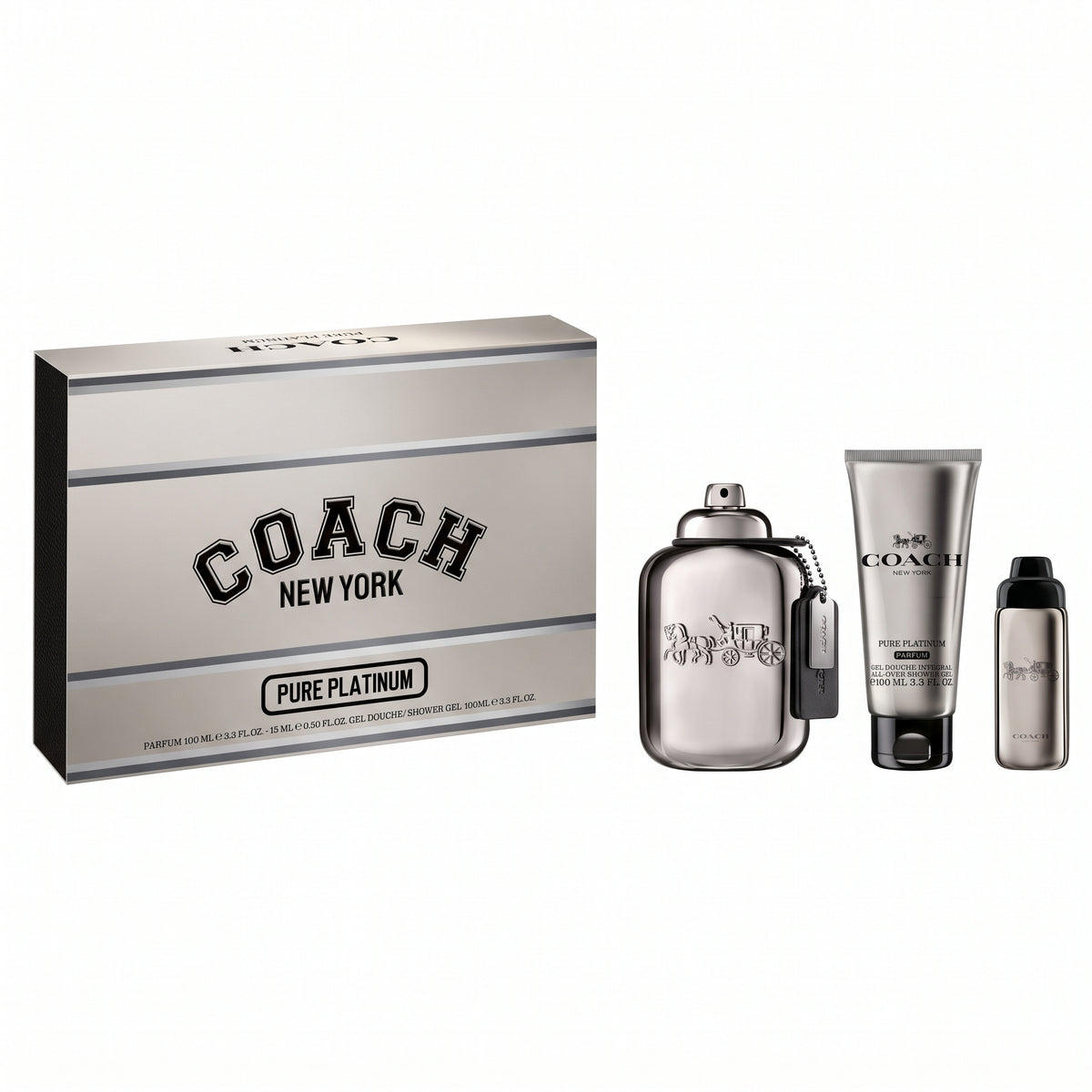 Coach Pure Platinum Parfum 100ml 3pc Gift Set 2026