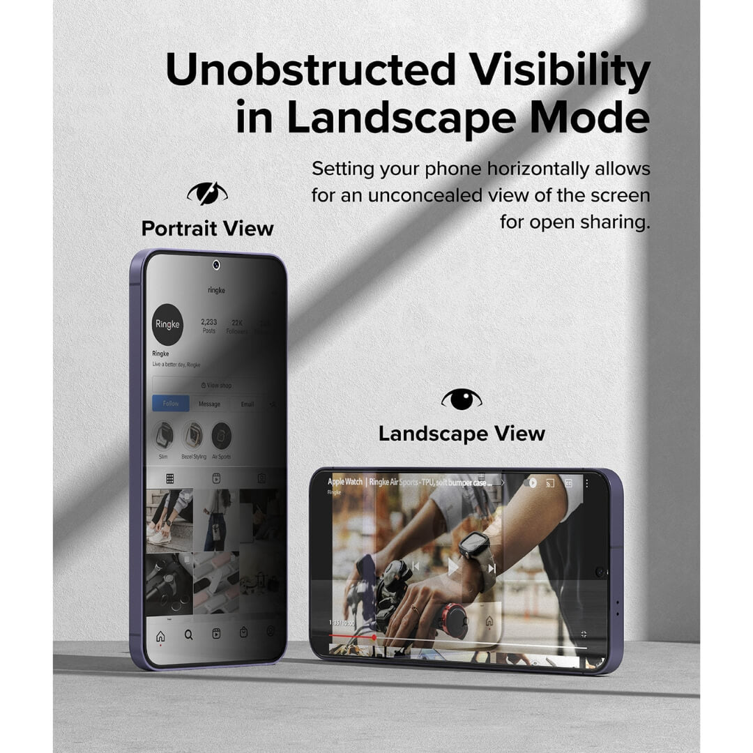 Unobstructed Visibility in landscape mode 
