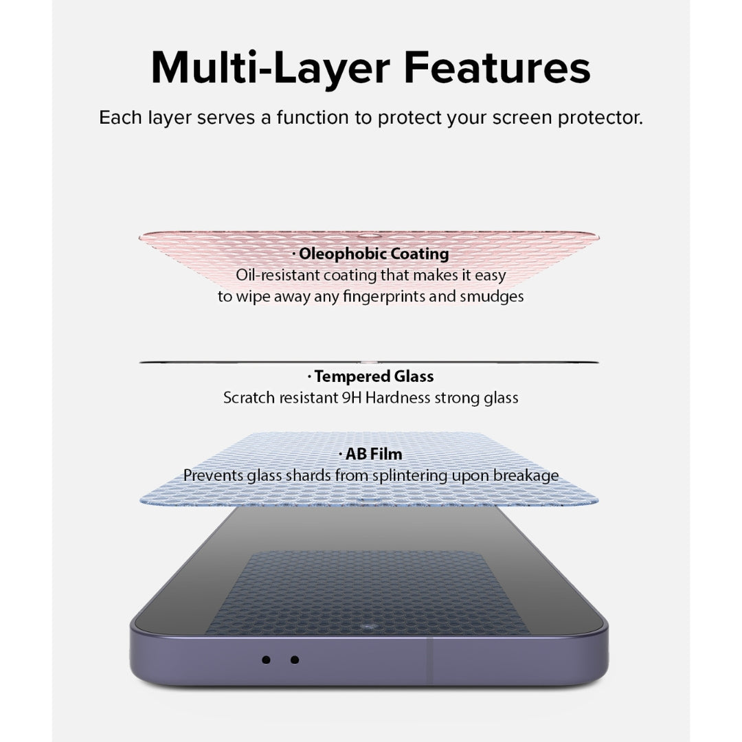 Experience multi-layered protection with our tempered glass designed specifically for the S24+