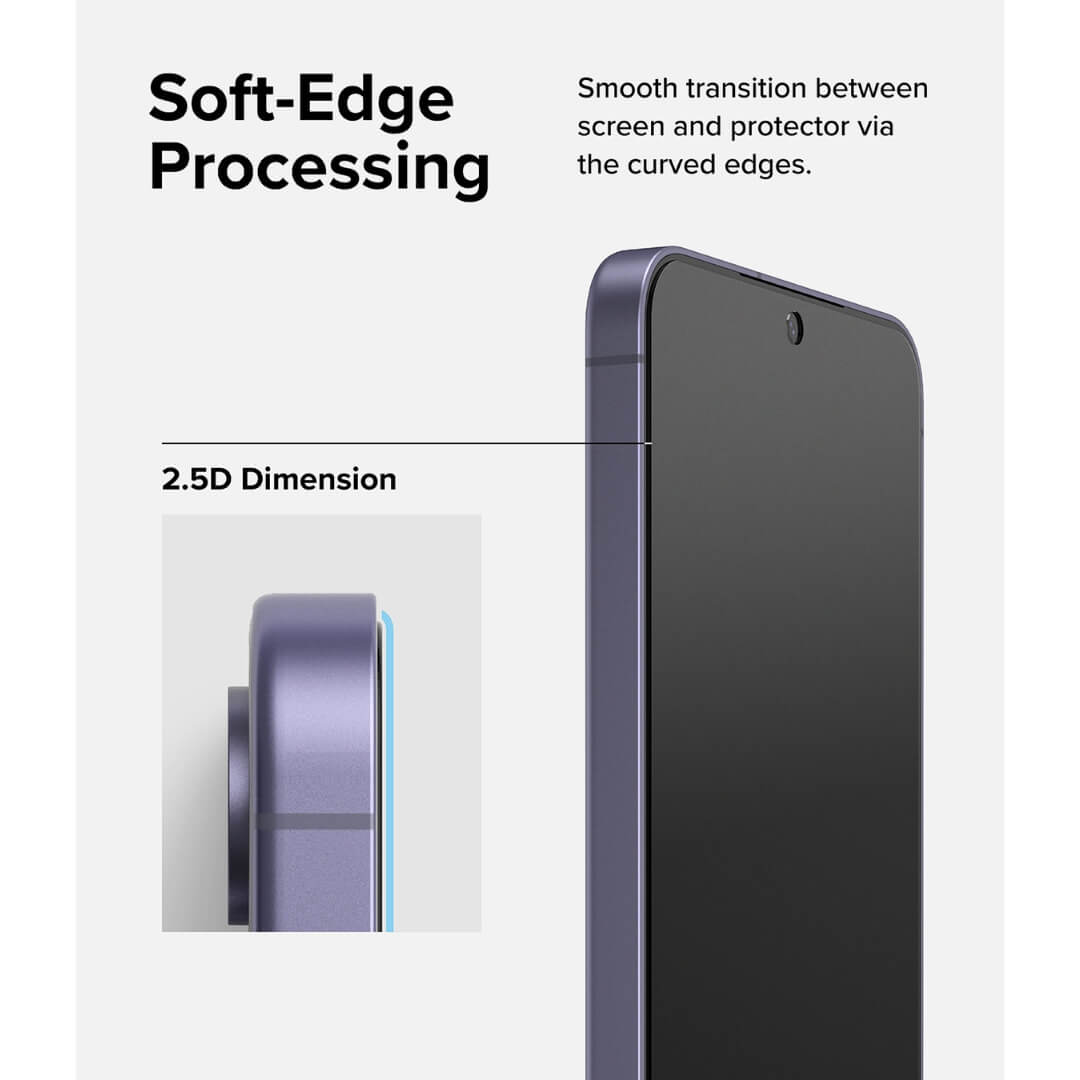 Soft-edge screen protector with curved edges 