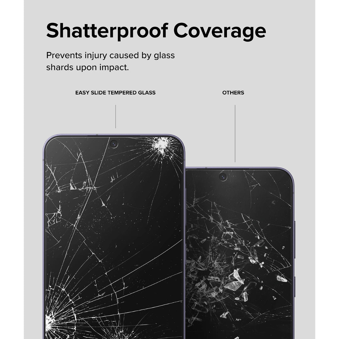 Shatterproof coverage easy slide tempered glass for Galaxy S24