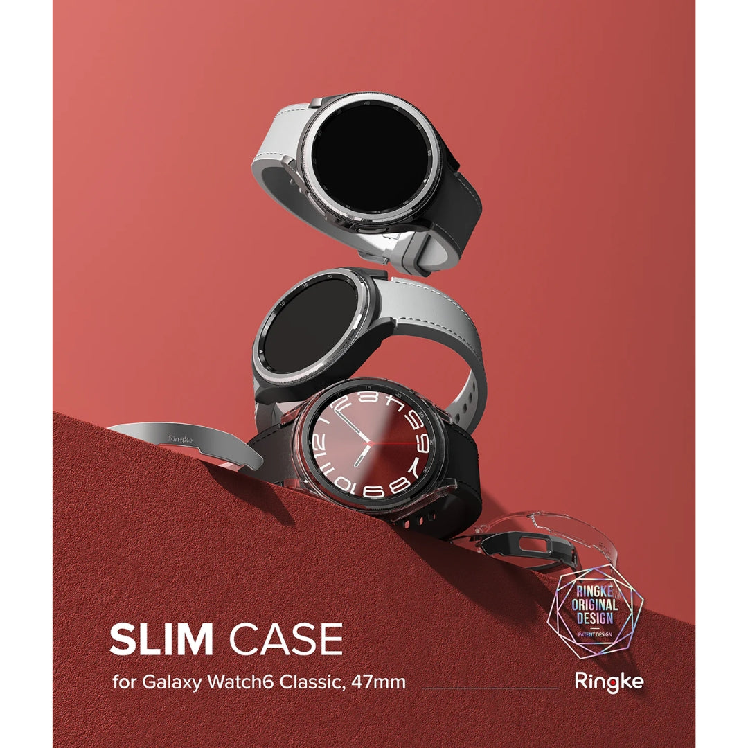 Discover our Slim Case tailored for the Samsung Galaxy Watch 6 Classic 47mm, providing sleek and minimalistic protection that preserves the timeless design of your device.