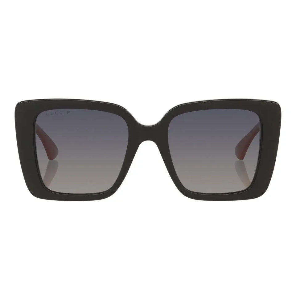 Front view of Gucci GG1861S 005 featuring a large butterfly-shaped gold metal frame and pink lenses - Gadgets Online NZ