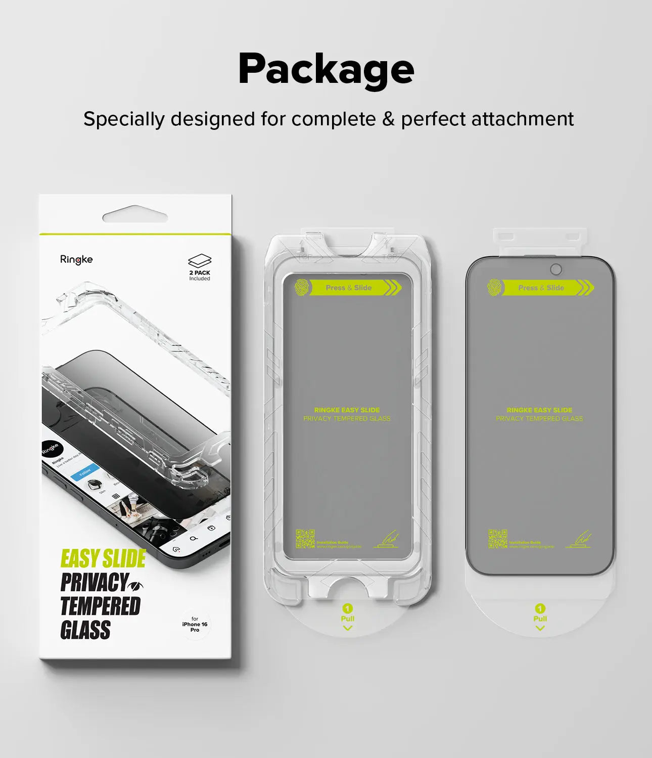 Ringke iPhone 16 Pro Easy Slide Privacy Glass 2 Pack at Gadgets Online