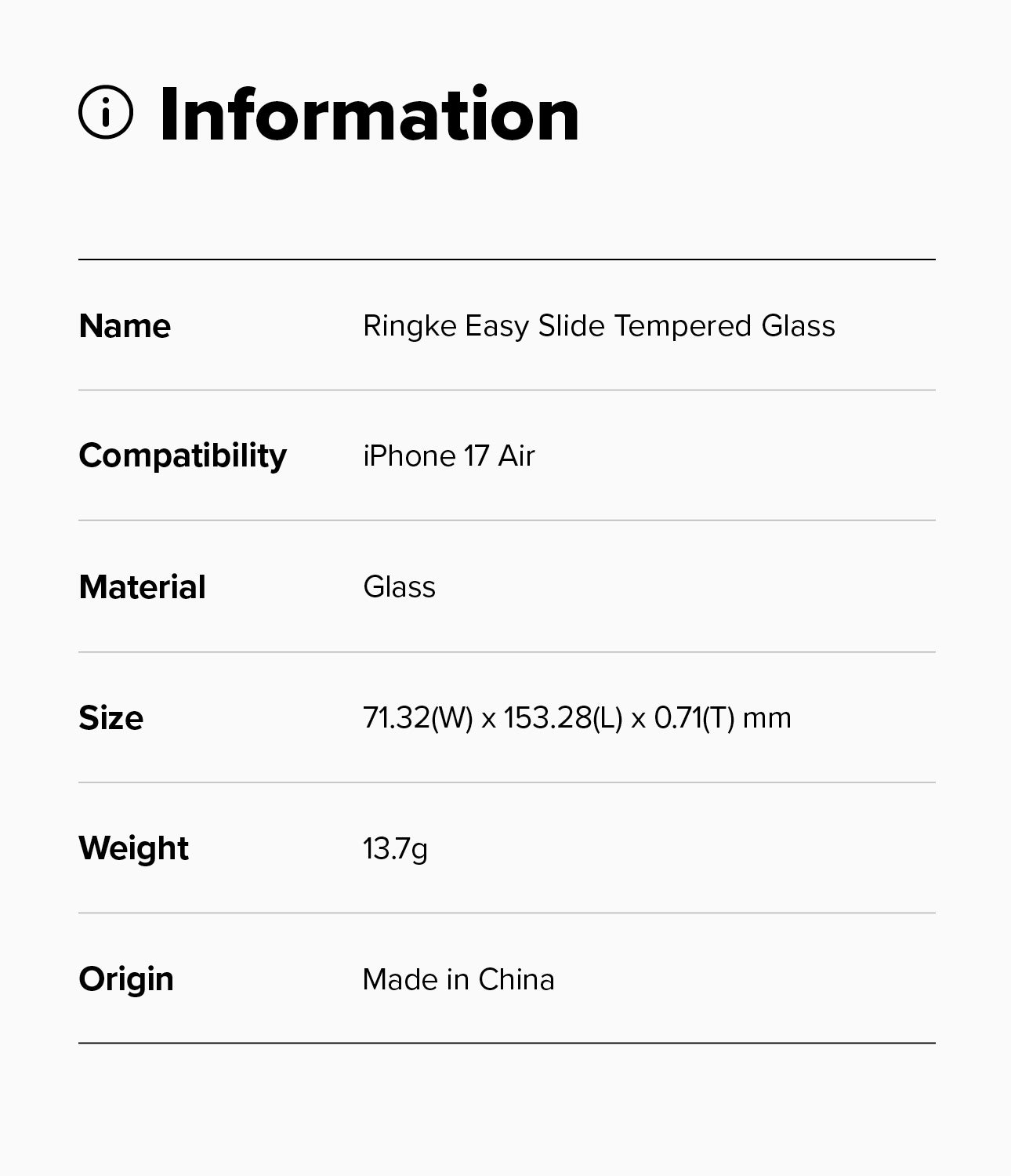 iPhone 17 Air Easy Slide Tempered Glass 2 Pack by Ringke