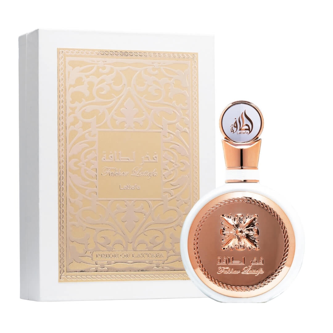 Lattafa Fakhar rose Gold EDP 100ml – Floral women’s fragrance with orange blossom, jasmine, tuberose, and patchouli. Available at Gadgets Online NZ.