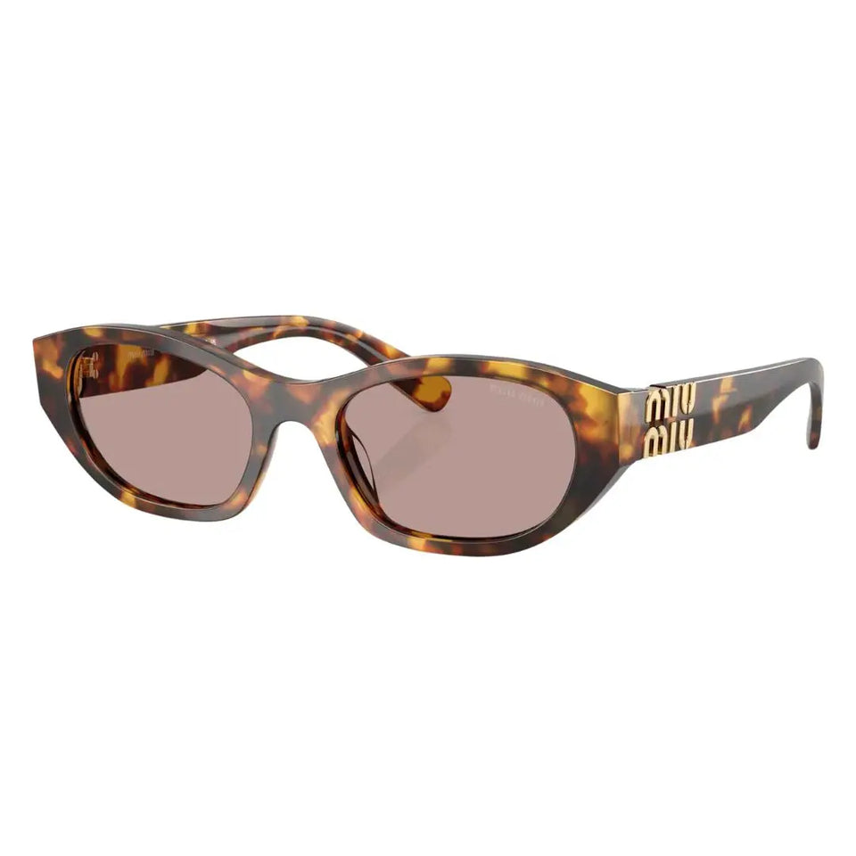 Miu Miu MU A03S 14L20I sunglasses in honey havana tortoise with violet lenses and gold logos - Gadgets Online NZ