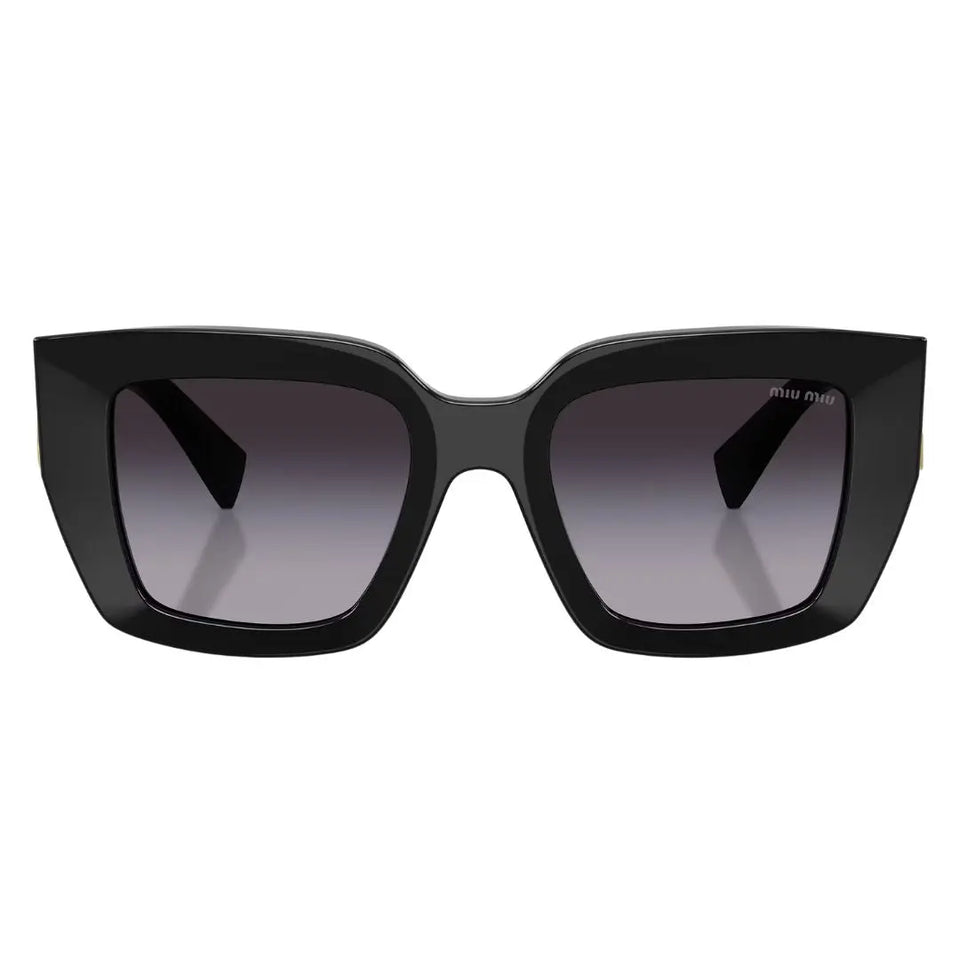 Front view of Miu Miu MU B05S 16K90A featuring an oversized square black acetate frame - Gadgets Online NZ