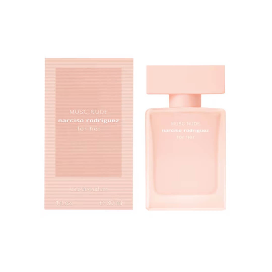 Narciso Rodriguez Musc Nude EDP 30ml for Women at Gadgets Online NZ LTD - A sensual floral musky fragrance in a frosted nude pink bottle, celebrating the essence of femininity with elegance and harmony.