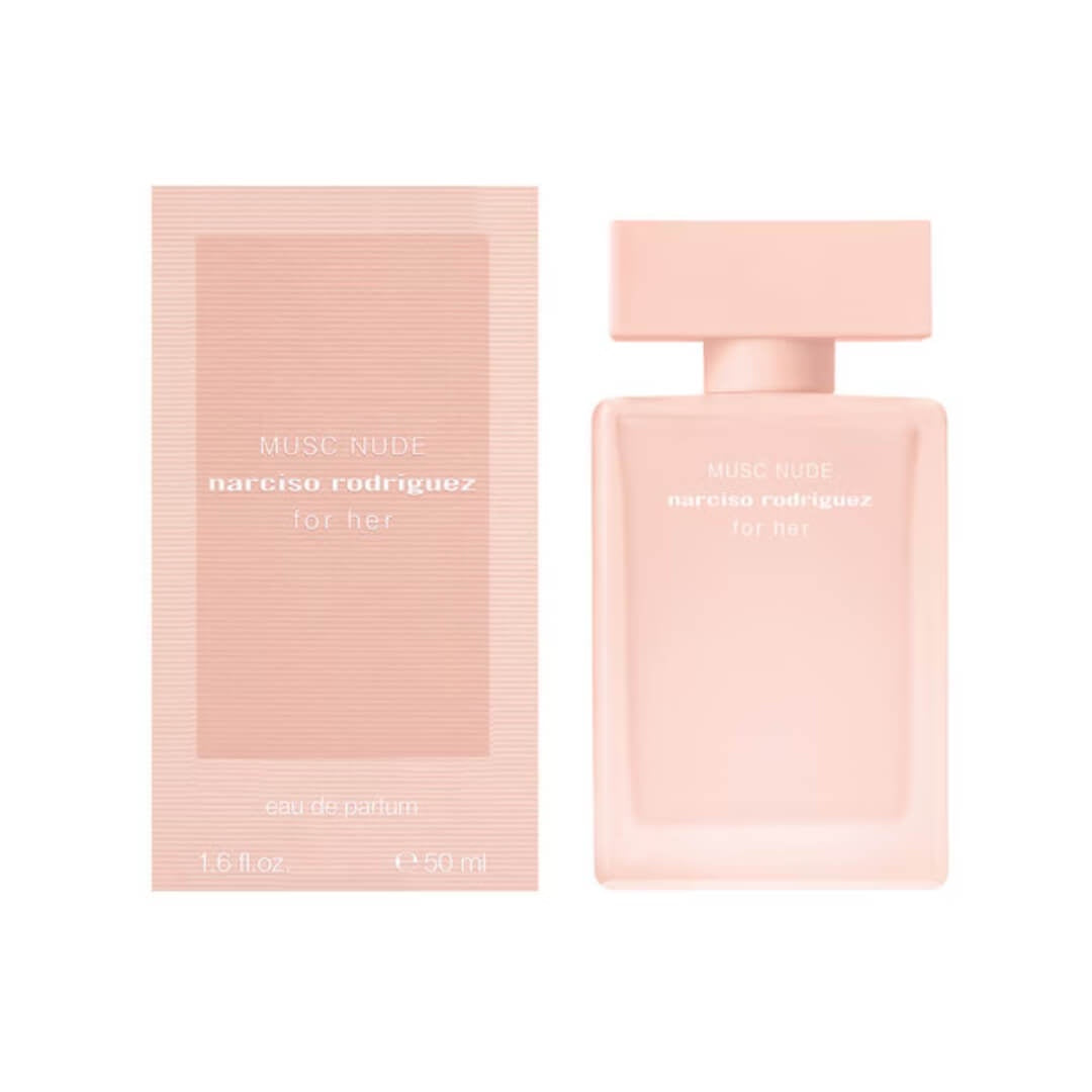 Narciso Rodriguez Musc Nude EDP 50ml for Women at Gadgets Online NZ LTD - A sensual and floral musky scent in a nude pink frosted bottle, celebrating the timeless beauty of femininity.