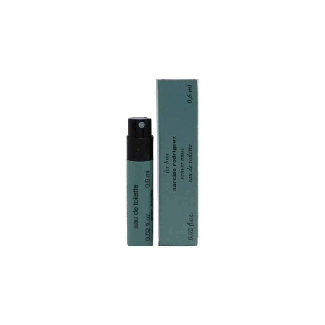 Embrace the tranquil harmony of the natural world with Narciso Rodriguez For Him Vetiver Musc 0.6ml EDT for Men 