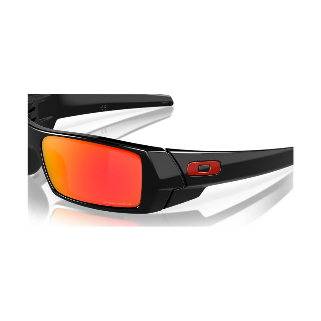 Oakley OO9014 Gascan Sunglasses - Polished Black Frame, Prizm Ruby Lens Closeup View