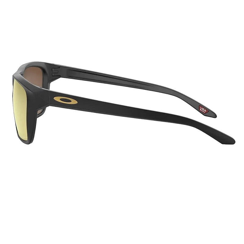 Side view of Oakley Sylas sunglasses, lightweight frame, hat-compatible design