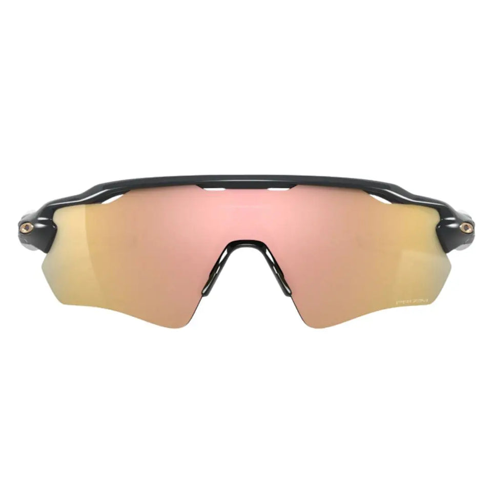 Front view of Oakley Radar EV Path OO9208 9208C7 featuring black frame and rose-tinted shield lens - Gadgets Online NZ