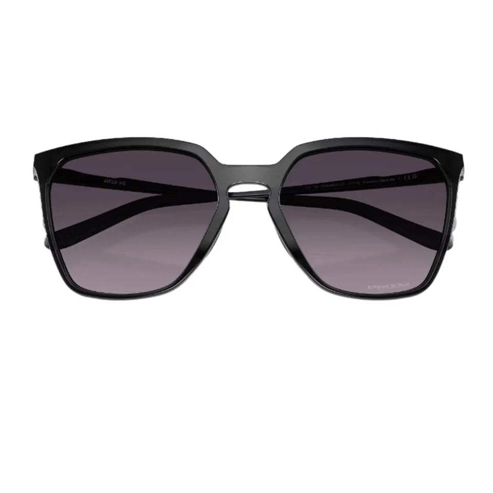 Detailed top view of Oakley Sielo SQ sunglasses with a focus on the high bridge fit and integrated temples