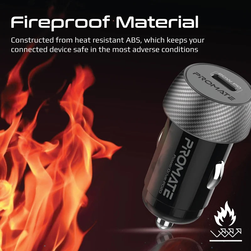 Fireproof Material Promate Car Charger