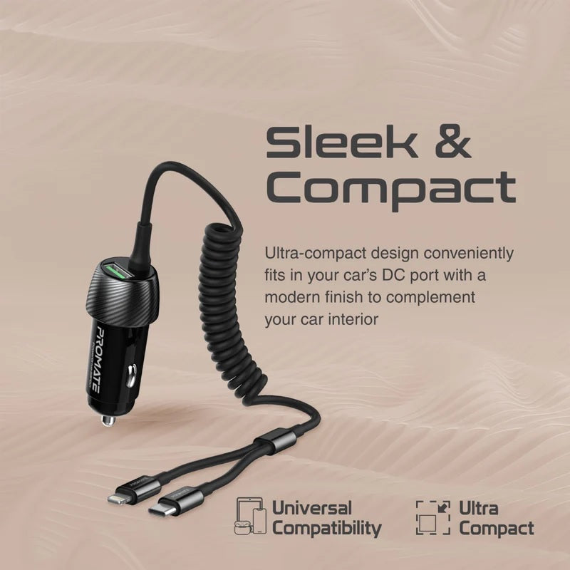 Sleek and Compact Universal Car Charger