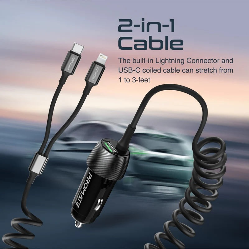 2 in 1 Cable for Car Charger