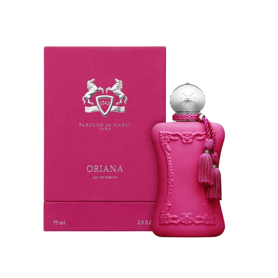 Pink perfume bottle with tassel Parfums De Marly Oriana 75ml EDP for Women in NZ