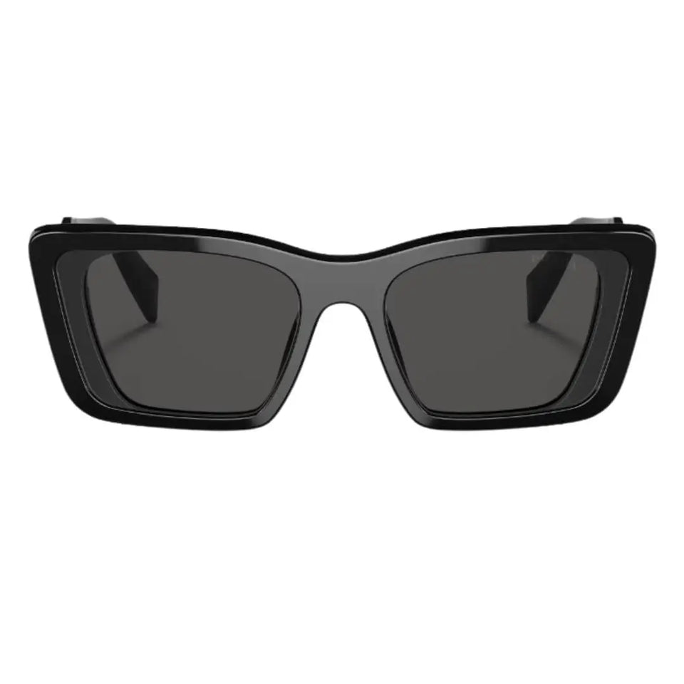 Prada PR 08YS 1AB5S0 Black Frame Dark Grey Lenses - Front View in NZ