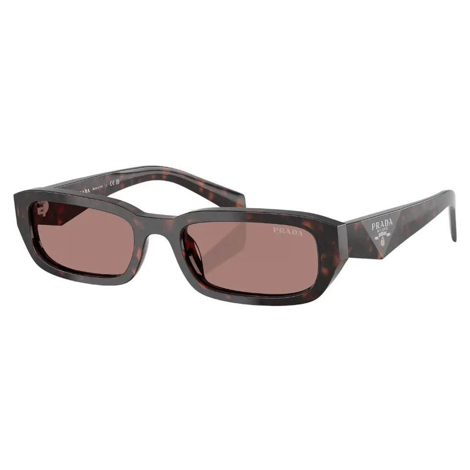 Prada PR B06S 17N60B sunglasses in Havana tortoise with ochre lenses and faceted Symbole temples - Gadgets Online NZ
