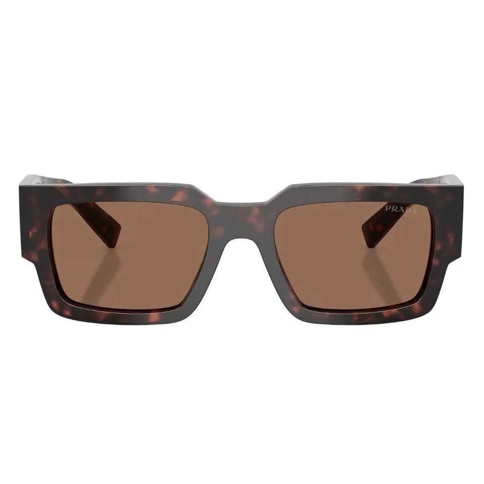 Front view of Prada PR B17S 17N06B featuring a bold rectangular tortoise shell acetate frame - Gadgets Online NZ