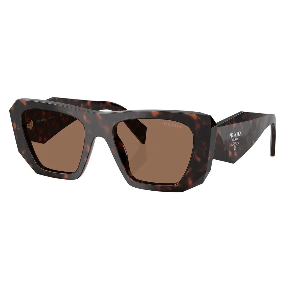 Prada PR B18S 17N06B sunglasses in Havana tortoise with cognac lenses and faceted Symbole temples - Gadgets Online NZ