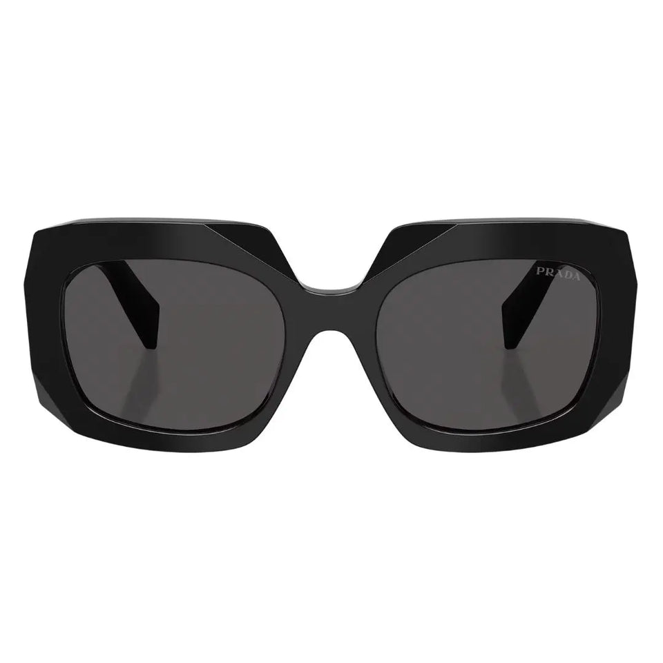 Front view of Prada PR B23S 16K08Z featuring a bold black oversized geometric acetate frame - Gadgets Online NZ