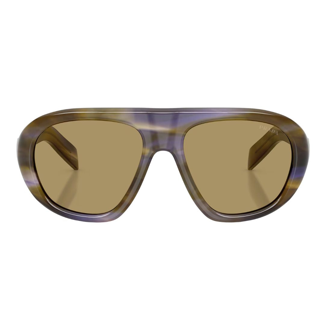 Front view of Prada PR C05S 23G70G featuring a narrow rectangular chalk white acetate frame - Gadgets Online NZ