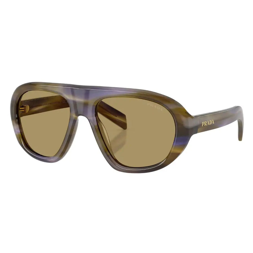 Prada PR C05S 23G70G sunglasses in chalk white with grey gradient lenses and faceted Symbole temples - Gadgets Online NZ