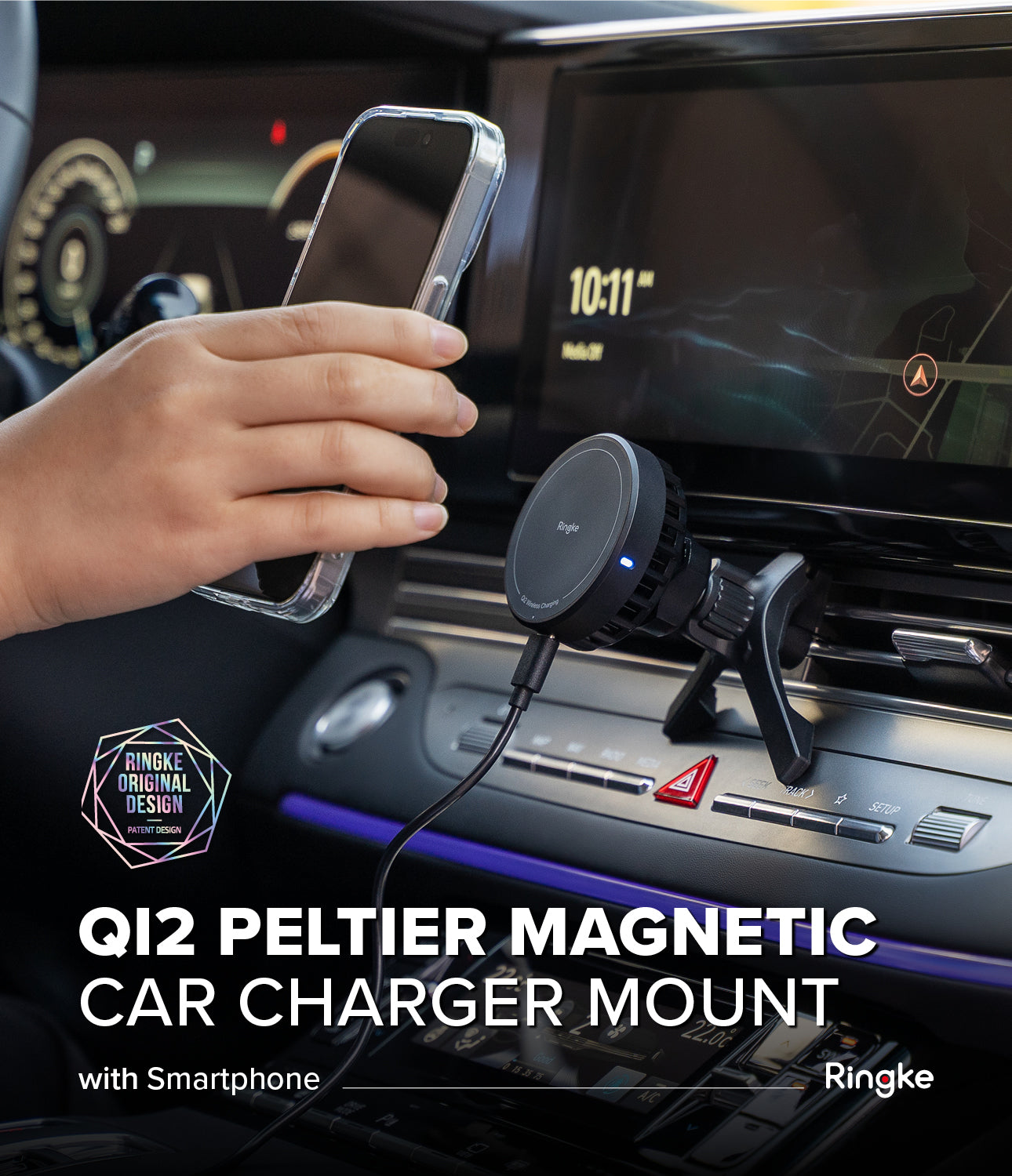 Ringke Qi2 25W Peltier Magnetic Car Charger Mount - Gadgets Online NZ Ltd