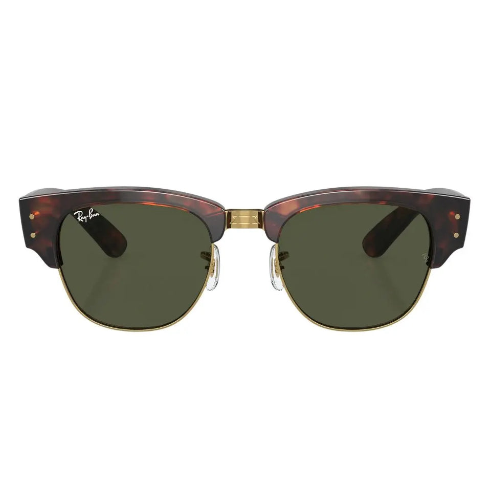 Front view of Ray-Ban Mega Clubmaster RB0316S 990/31 featuring bold tortoise browline and gold bridge - Gadgets Online NZ