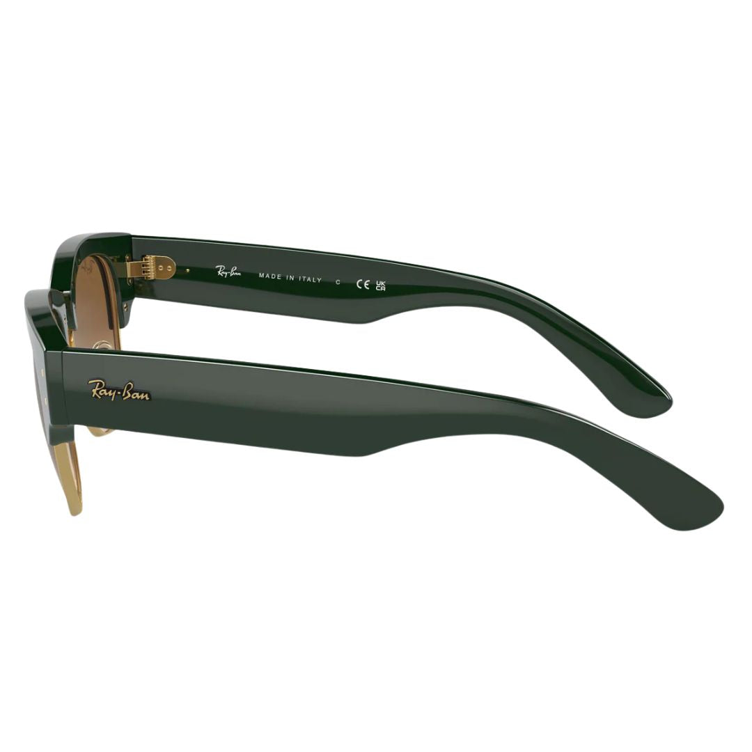 Side profile of Ray-Ban RB0316S Mega Clubmaster green sunglasses with extra-wide temples and gold logo - Gadgets Online NZ
